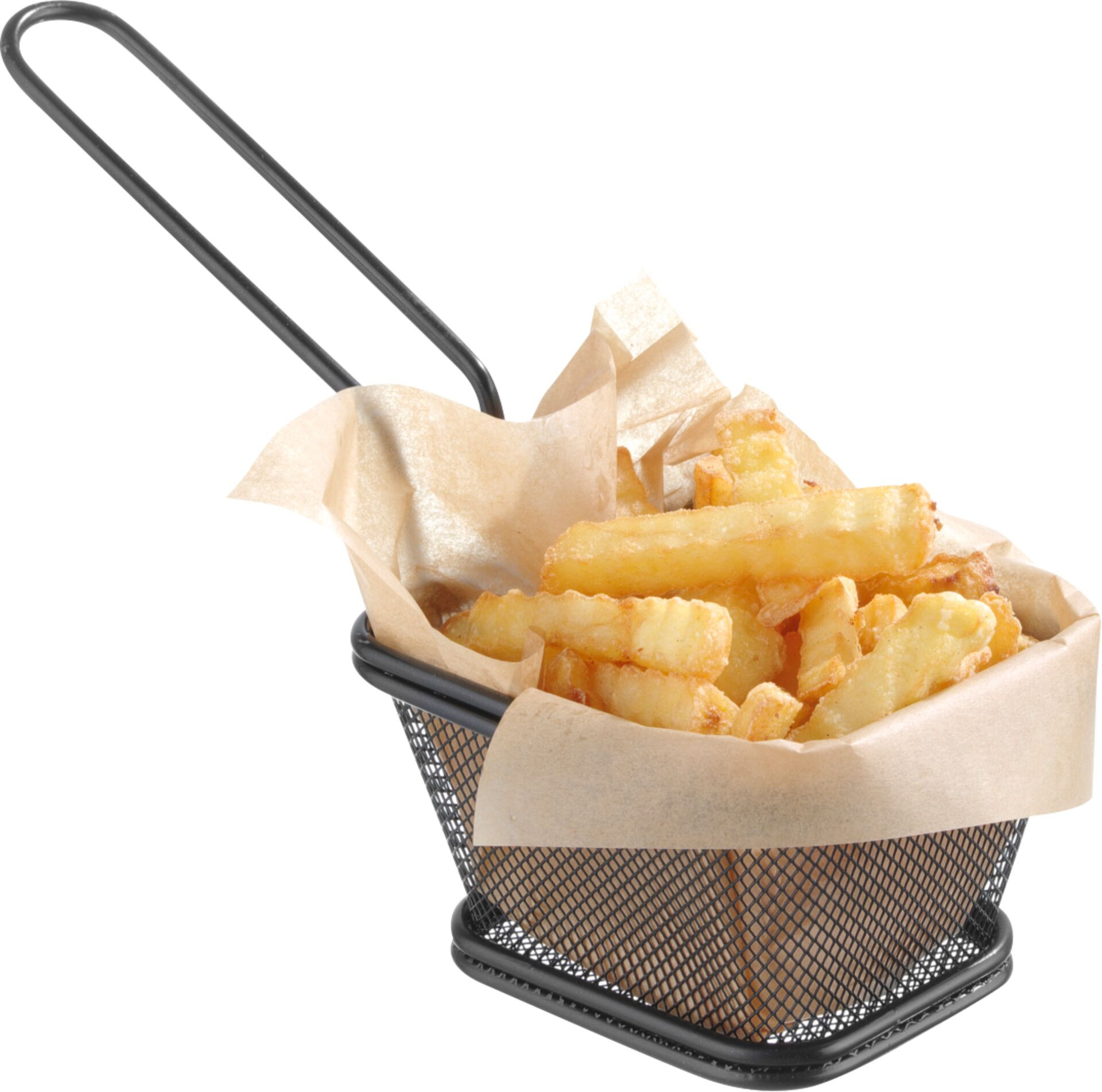 Mini-Servier-Frittierkorb schwarz, rechteckig 10,0x8,5 cm